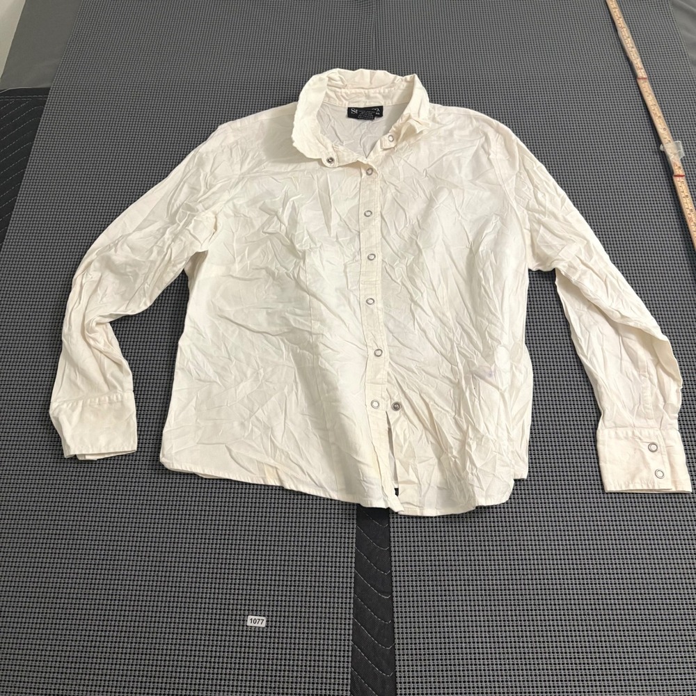 Style & Co‎ Womens 16W White Snap Front Long Sleeve Button Down Shirt